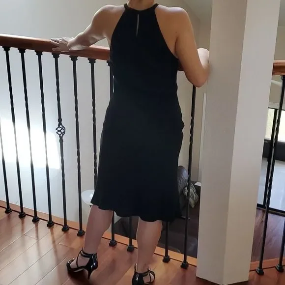 JNY Beaded Neck & Bodice Lined Blk Cocktail Dress - Picture 3 of 8